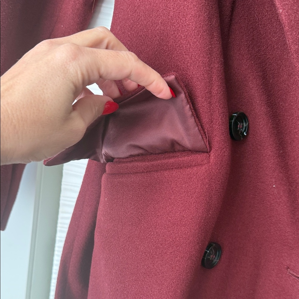 Anwesta Elegant Burgundy Felt Women's Coat Sz 4 NWT - Picture 6 of 12